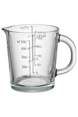 0. 5-Liter-Messbecher aus hitzebeständigem Glas, zwei Maßeinheiten, Dl und Pint, Höhe: 12 cm, NGUG339 - 1