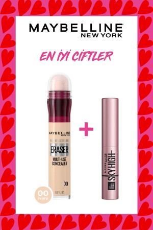 مكافحة العمر المضادة للسنة - 00 Ivory & Mini Sky High Mascara 4. 5ML - Maybelline New York