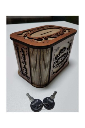 صندوق النصائح من الخشب مقفل مع مفتاح 0114 - karakoç eğitim araçları