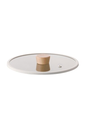 0128 D-neof024 Fika 24 cm schlichte Glasabdeckung mit Silikonrahmen, Beige D-NEOF024 - 3