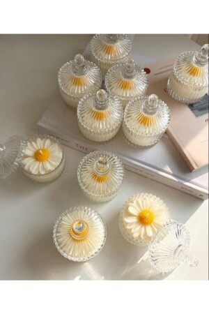 شمعة ديكوراتيف ديزي 1 قطعة - 2 قطعة مع غطاء - Derincandle