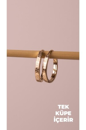 منز الذهبية واحدة معطلة طراز هوب الأذن 1. 6 سم القفل الخفي - Tufanlar Kuyumculuk