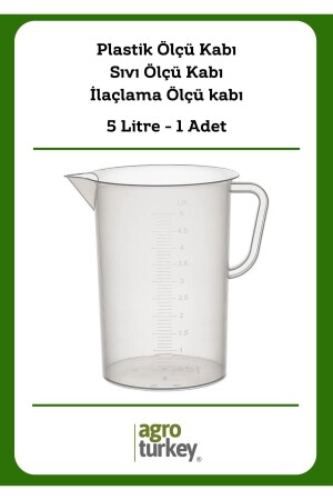 | 1 Adet - 5 Litre Plastik Ölçü Kabı - Sıvı Ölçü Kabı - Ilaçlama Ölçü Kabı kap5 - 1