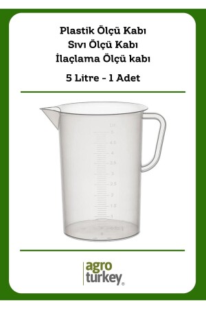 | 1 Adet - 5 Litre Plastik Ölçü Kabı - Sıvı Ölçü Kabı - Ilaçlama Ölçü Kabı kap5 - 3