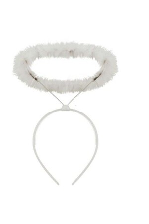 1 Adet Beyaz Tüylü Melek Haresi Tacı Hare Taç Tüylü Bekarlığa Veda Tacı Bride To Be Çocuk Yetişkin - Parti Dolabı