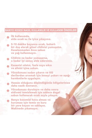 1 Adet Ekru Banyo Duş Kesesi Peeling Eldiveni %100 Floş Ipek Kadın Ve Erkekler Için - 8