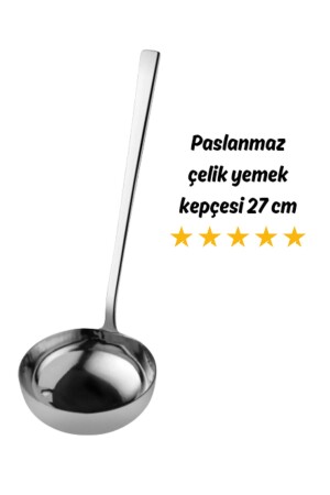 1 Adet Paslanmaz Çelik Çorba Kepçesi, 18-10 Çelik, 27 Cm 2adwtsoskpsce - 2