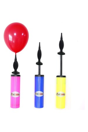 1 Adet Renkli Balon Şişirme Pompası - 2
