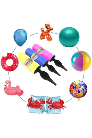 1 Adet Renkli Balon Şişirme Pompası - 5