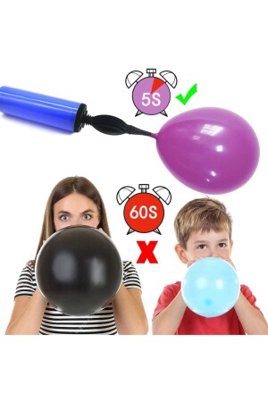 1 Adet Renkli Balon Şişirme Pompası - 7