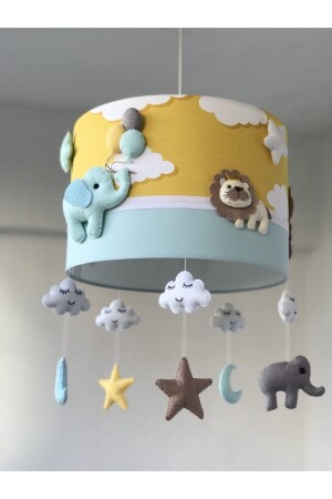 منز مزيج الحيوانات مصورات صفراء سحابة النقود صفراء غرفة الأطفال شمعة مزيجية1 - atölye ay ışığı