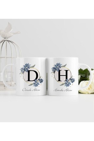 كأس أبيض مزدوج شخصي مع الأسماء والبدائل - 1 Bitmeden128041 - Bk Gift