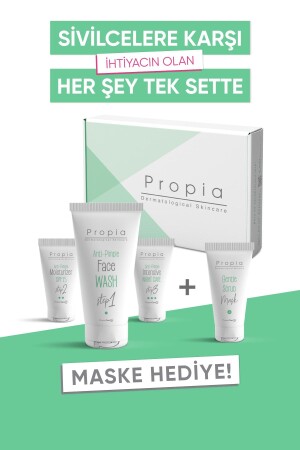 مجموعة العناية ثلاث خطوات من مكافحة السرطان + قناع التطهير هدية 1 - Propia