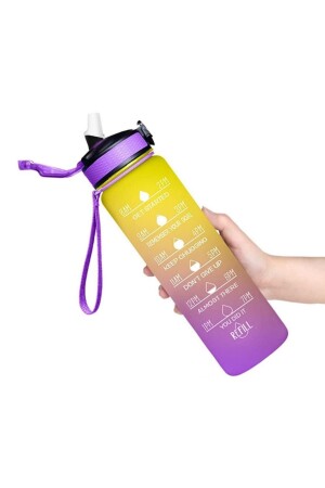 1 Liter Wasserflasche, Sportler-Wasserflasche mit Motivationsaufkleber, Fitnessstudio-Wasserflasche, Wasserflasche, Bpa, keine Wasserflasche, 1000 ml, Motiv - 5