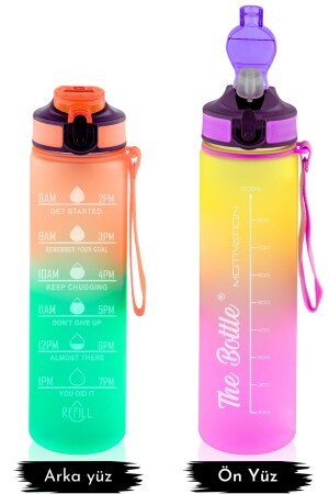 1 Liter Wasserflasche, Sportler-Wasserflasche mit Motivationsaufkleber, Fitnessstudio-Wasserflasche, Wasserflasche, Bpa, keine Wasserflasche, 1000 ml, Motiv - 6