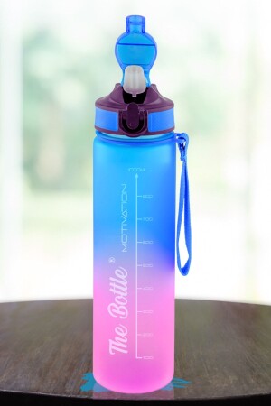 1 Liter Wasserflasche, Sportler-Wasserflasche mit Motivationsaufkleber, Fitnessstudio-Wasserflasche, Wasserflasche, Bpa, keine Wasserflasche, 1000 ml, Motiv - 1