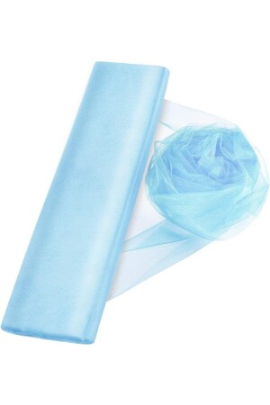 1 Metre Mavi Parlak Kristal Tül Eni 3 Metre Doğum Günü Parti Düğün Kına Sünnet Süsleme Tülü - Paparti