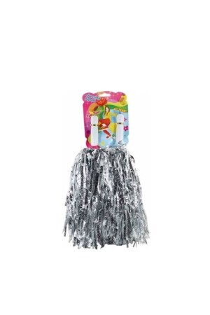 1 Paar Metallic-Silber-Pompom, Cheerleading-Performance-Pompom, 23. April-Pompom, graue Farbe - 5