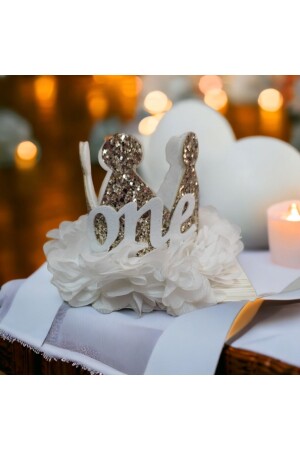 (منز-1) عيد ميلاد الأميرة التاجية الذهبية البيضاء التفاصيل - Damlakids