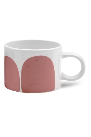 1 Stück handgefertigte rosafarbene Spezialdesign-Tasse in Pastell-Granit-Optik – bedruckte Tasse rosa PF-655 - 3