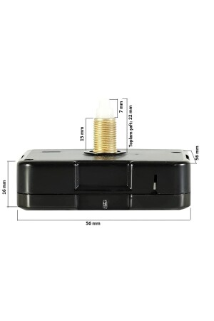 1 Stück Wanduhrmechanismus – trägerlos – Schaftlänge 22 mm – geräuschlos - 4