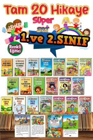 1. Ve 2.sınıf Hikaye Okuma Kitabı Okumayı Sevdiren Masallar 20 Kitap Set - 2