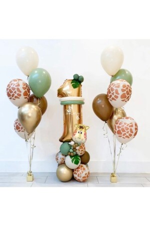 1 Yaş Küf Yeşili Gold Krom Safari Balon Seti - Öztürkpartievi