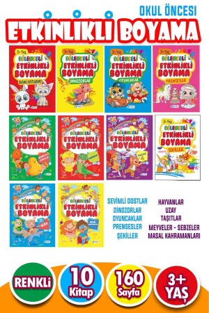 مجموعة ملونات من خلال المجموعة التعليمية من خلال 10 كتب و نشاطات ممتعة 160 صفحة PYD20220174 - Harika Kitap