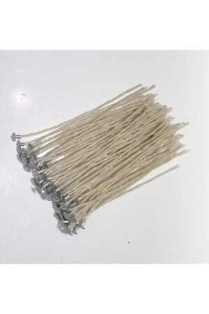 سلك الحبل من القطن مع شمعة رقم: 10 مقعد معدني - 25 قطعة (15 سم طول) - Hobi Yap