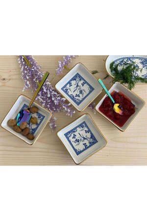 مـنـز-حجر-حجر-حجر-حجر 10 سم 4 قطع (بلو بلانك) S-plate-square-10-blueblanc - DEDEMİN EMAYELERİ