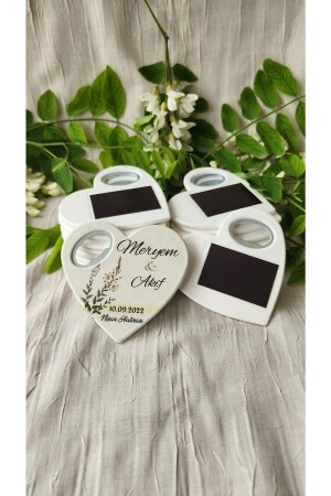 10 Adet Açacaklı Magnet Nişan Söz Kına Düğün Nikah Hatırası Misafirler Için Hediyelik Kalp Şeklinde DryMd31 - 3