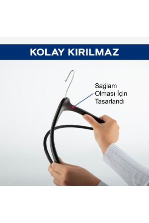 10 Adet Ahşap Görünümlü Plastik Beyaz Kıyafet Elbise Askısı Askılığı Gömlek Askısı Pantolon Askısı - 7