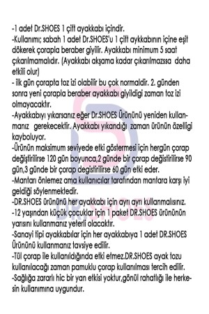 10 Adet Ayak Koku Giderici -Ayakkabı Koku Giderici Toz 120 Gün Etkili.DR.SHOES ile Ayak Kokusuna Son - 10