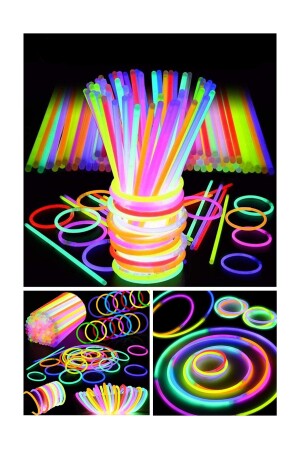 10 Adet Işıklı Fosforlu Parlayan Parti Eğlence Işığı Fosforlu Neonlu Birleştirmeli Çubuk - Herfie