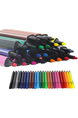 10 Adet Jumbo Keçeli Üçgen Boya Kalemi- Yıkanabilir Marker Boyama Kalemleri Seti 10 Renk - 1