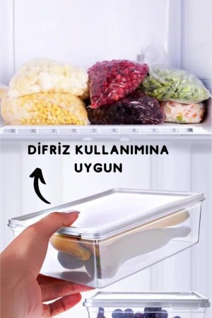 10 Adet Kendinden Kapaklı Derin Dondurucuya Uygun Saklama Kabı 2 Lt - 3