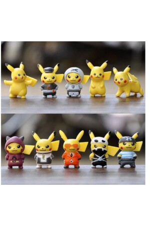 10 Adet Pikachu, Pokemon Figür Set 2400Pİ - 1