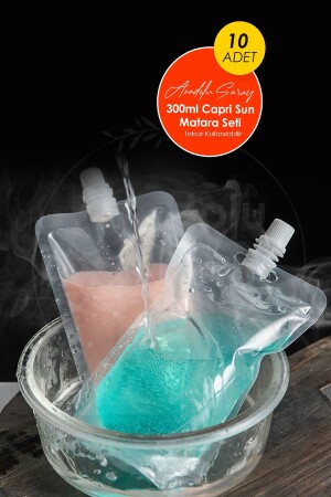 10 Adet Tekrar Kullanılabilir 300ml Capri Sun Matara Seti Kahve Süt Su Torba Matarası Bpa Içermez - 3