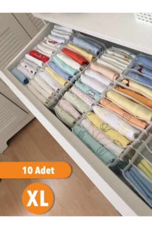 10 Adet - Xlarge 8 Gözlü Çekmece Içi Düzenleyici Organizer 31 X 36 X 12 SERS110046 - 4