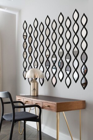 آية مزينة من قطرات المياه 10 قطع إطار لون أسود AW92014 - AHWALL WOODWORKING