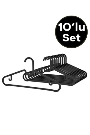 ملابس من المنتج (منز) تعليق الدرع تعليق القميص القميص تعليق لا يمكن كسرها 10 قطع مجموعة سوداء - Babylondy