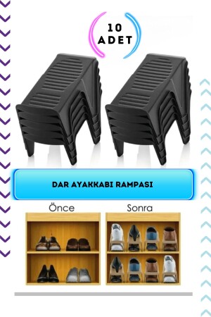 منز الحذاء - 10 قطع تنظيم الحذاء الضيق - جمع رف الحذاء - منظمة تنظيم - Bimbambom