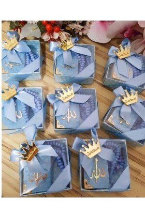 كلمات الصلاة من القرآن المختلفة من المجموعة الأزرق 10 قطع - Seccadem