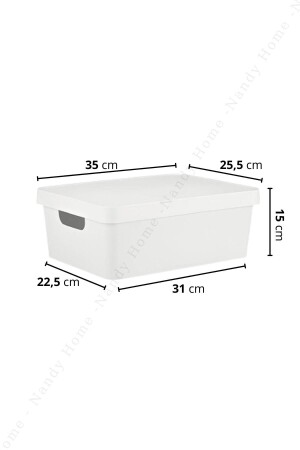 10 Liter. Box mit Deckel 3 Stück weiß - 4