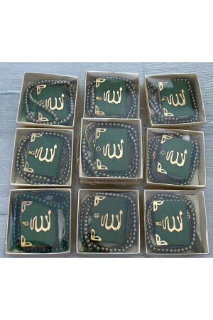 10 lu hediyelik dağıtmalık mevlidlik mini kuranıkerim ve tesbih setimiz yeşil renk - Classy