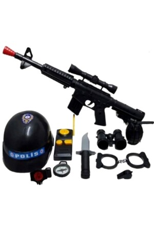 م.ن.ز.جودة هنا 10 قطع شرطة كبيرة مجموعة M416 قذيفة خوذة مسدس قنبلة قشرة مع الصوت - Saze