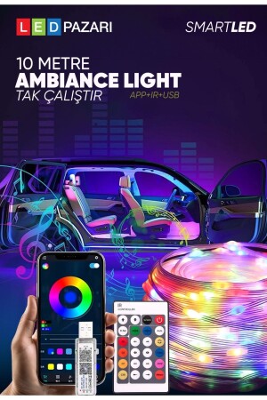 10 Meter RGB sprachgesteuerter, telefongesteuerter, verschiebbarer, magischer LED-Musik-RGB-Streifen, wasserdicht - 9