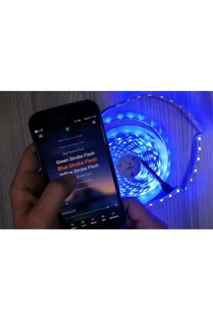 10 Metre Rgb Led Sese Ve Müziğe Duyarlı Bluetooth Özellikli Tak Çalıştır Set 3 Çipli Iç Mekan EVMLDBBZ - 7