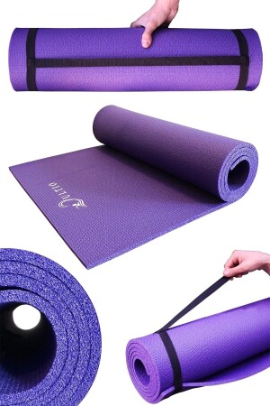 10 mm Pilatesmatte mit Tragegurt rutschfeste Unterseite Yogamatte optionale Campingmatte PLTSMNDRMR - 1