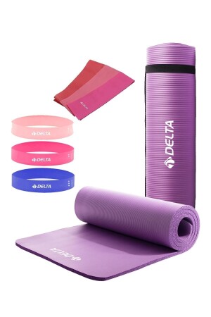 10 Mm Taşıma Askılı Pilates Minderi 3'lü Pilates Bandı 3'lü Squat Bant Egzersiz Direnç Lastiği 10MM-PBS-LBS-S7-DLT-FSY - 1